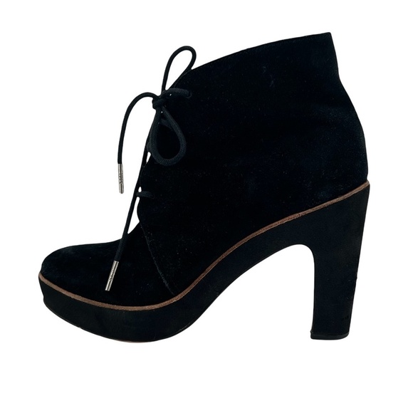 Michael Kors Black Leather Suede Platform Booties Size 7 1/2 Women’s - Picture 4 of 12